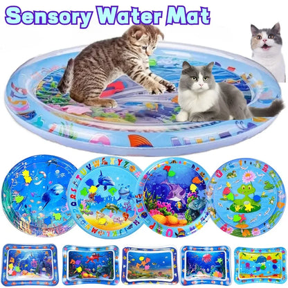 Thickened Sensory Water Mat for Cats – Cooling and Cleaning Play Mat for Summer Pet Supplies and Accessories