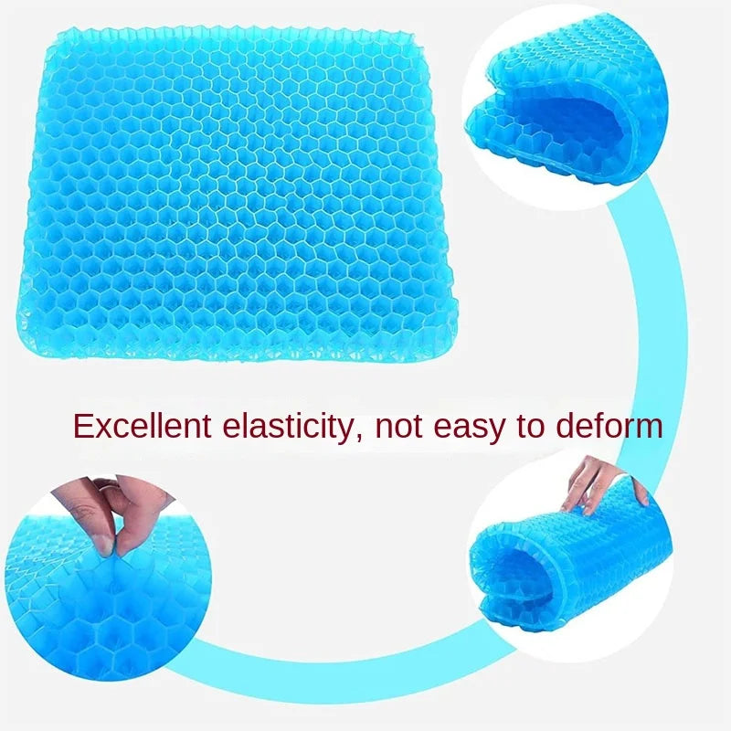 Gel Seat Cushion – Double Thick Egg Gel Pad for Pressure Relief, Breathable Soft Cushion for Car & Office Chair