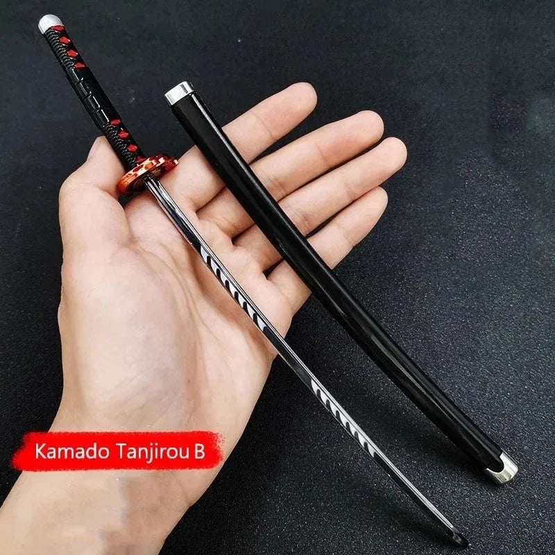 25cm Demon Slayer Metal Katana Sword Toy – Tanjirou Ghost Killer Anime Cosplay Prop & Home Decor Collection