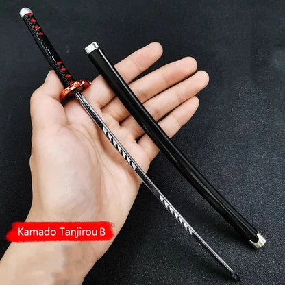25cm Demon Slayer Metal Katana Sword Toy – Tanjirou Ghost Killer Anime Cosplay Prop & Home Decor Collection