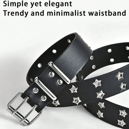 Women's Punk Hollow-Out Belt - Star Decor Fashion Waistband for Fall, Autumn & Halloween