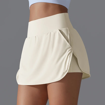 Outdoor Sports High Waist Yoga Skirt — Breathable Badminton Tennis Active Fitness Athletic Short Skirt