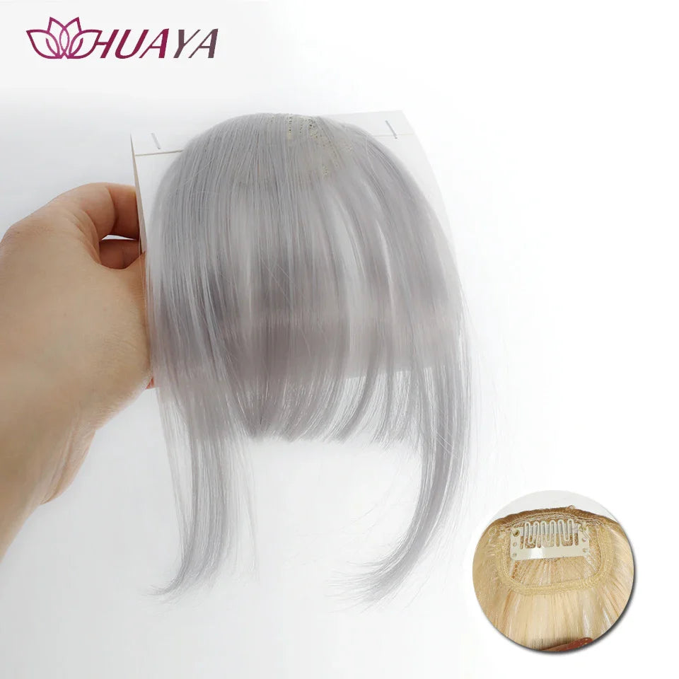 Synthetic Air Bangs Clip-In Hair Extension - Invisible Natural Front Fringes Fiber Hair Accessory