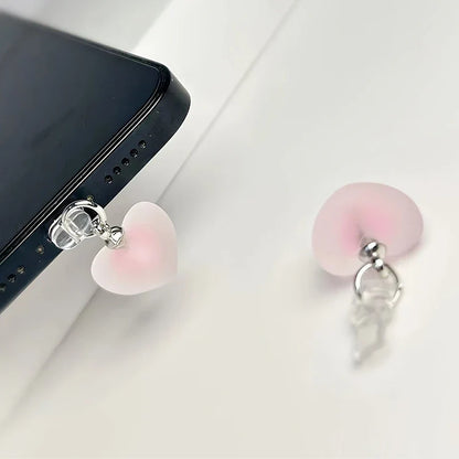 Heart-Shaped Phone Dust Plug Pendant - Universal iPhone/Type-C Accessory for Protection & Style