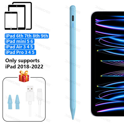 Apple Pencil Stylus for iPad — Palm Rejection & Power Display — Compatible with iPad Pro, Air, Mini (2018–2022)