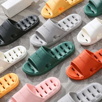 Feslishoet Unisex EVA Non-Slip Soft Bottom Shower Slippers – Quick-Drying Punching Bathroom Footwear