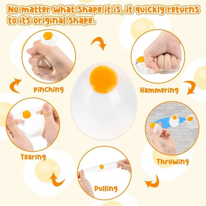 Yolk Balls Splat Squishy Toy – Clear Egg Yolk Stress Relief Fun for Kids & Adults