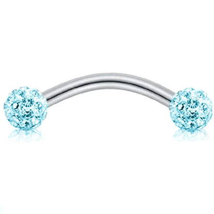 Crystal Curved Barbell Piercing Earrings – Daith, Helix, Tragus & Cartilage Body Jewelry Stud Ring