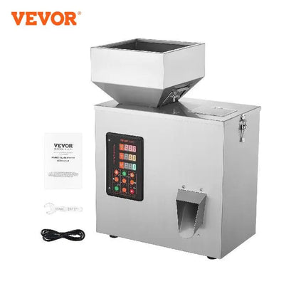 VEVOR Automatic Powder Filling Machine — Intelligent Particle Weighing Dispenser (1-100g / 1-200g / 10-500g) for Tea Seeds