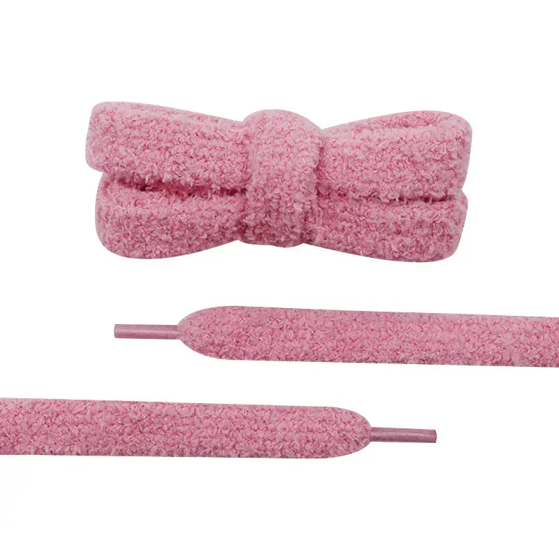 Fuzzy Shoelaces 15mm — Soft Plush Towel Laces for Fall, Winter, Halloween & Christmas Casual Sneakers