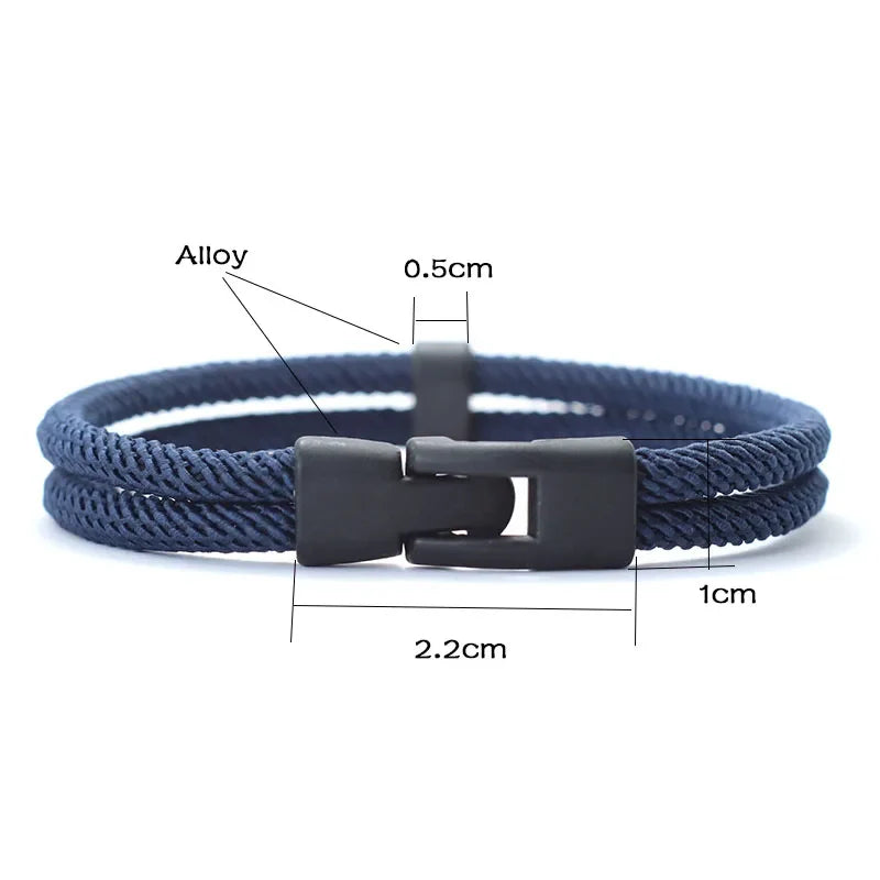 New Fashion Men’s Double Layer Thread Bracelet | Detachable & Stackable Leisure Accessories | Hombre Erkek Bileklik