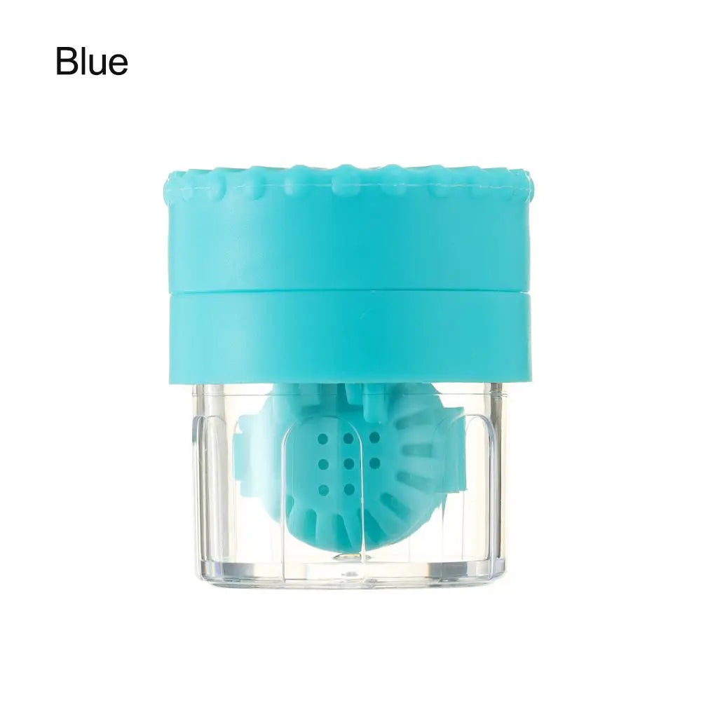 Portable Rotatable Contact Lens Cleaner Case – Manual Cleaning & Storage Container, Plastic Eyewear Accessories Holder for Travel