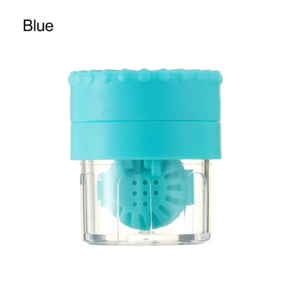 Portable Rotatable Contact Lens Cleaner Case – Manual Cleaning & Storage Container, Plastic Eyewear Accessories Holder for Travel