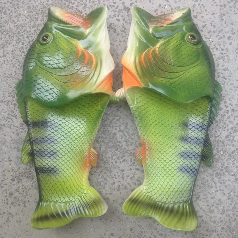 Funny Unicorn Fish Beach Slippers - Unisex Summer Slides for Men, Boys & Plus Size 31-47