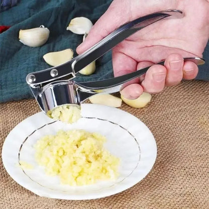 Multifunctional Garlic Press with Anti-Skid Handle, Zinc Alloy Manual Crusher for Kitchen Use