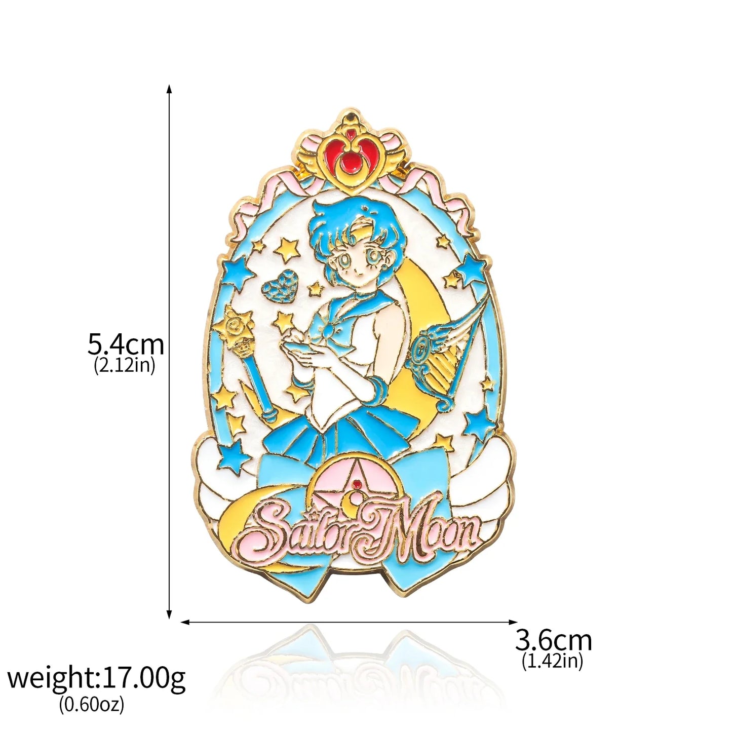 Sailor Girl Cartoon Brooch – Cute Moon & Stars Enamel Pin for Bags, Clothes & Jewelry