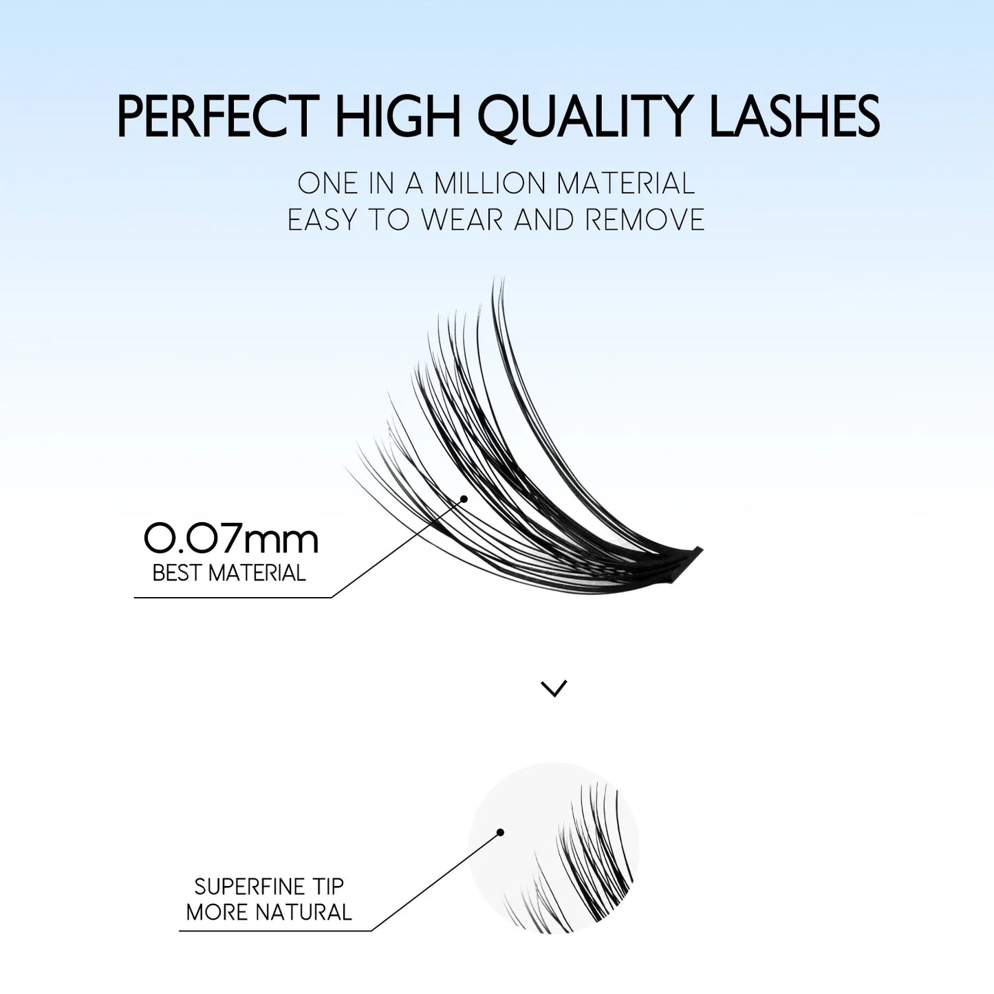 GROINNEYA DIY Lash Extension Kit – Cluster & Individual Lashes Set with Lash Bond & Seal for At-Home Eyelash Extension Makeup