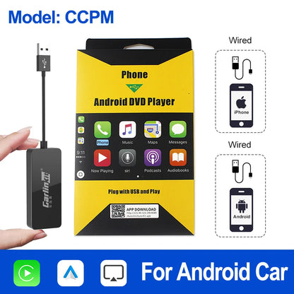 CarlinKit Wireless CarPlay & Android Auto USB Adapter – Wireless Dongle for Car Multimedia, MirrorLink, Waze & Spotify