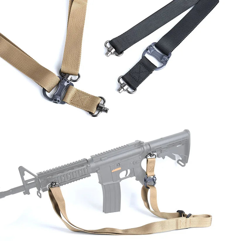 Tactical Adjustable MS4 Rifle Sling — QD Metal Swivel, 2-Point & Single-Point Quick Release for Multi-Mission Use