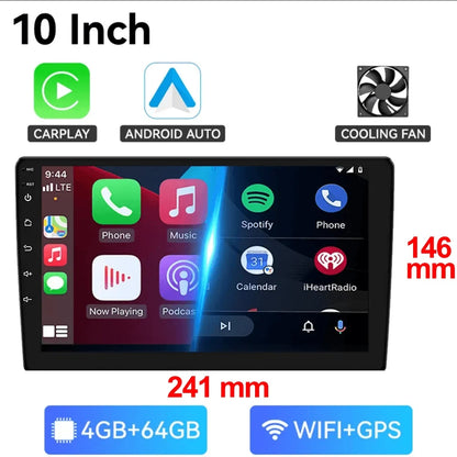 7/9/10-Inch Android 13 Car Radio - Wireless CarPlay, Bluetooth, 64GB Multimedia Stereo