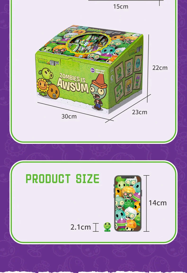 Plants vs Zombies Q Version Mini Figures – Random 4-Style Plant & Zombie Toys for Collection