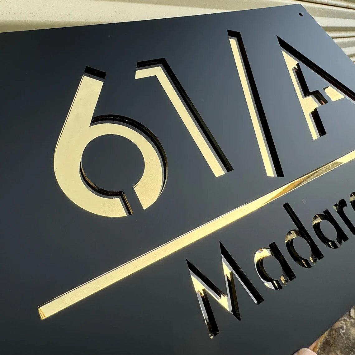 Personalized Large House Numbers Sign – Modern 3D Laser-Cut Acrylic Residential Street Number Plate
