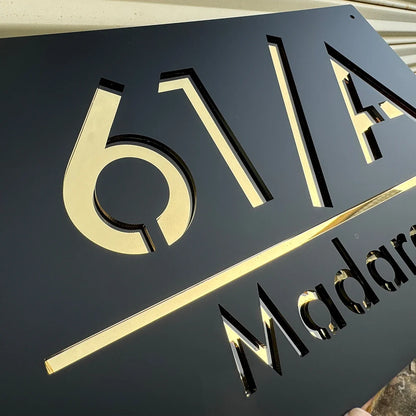 Personalized Large House Numbers Sign – Modern 3D Laser-Cut Acrylic Residential Street Number Plate