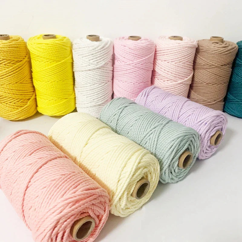 2mm 100M Macrame Cotton Cord – Twine Thread for DIY Crafts, Wall Hangings, Bohemian Wedding & Home Decor