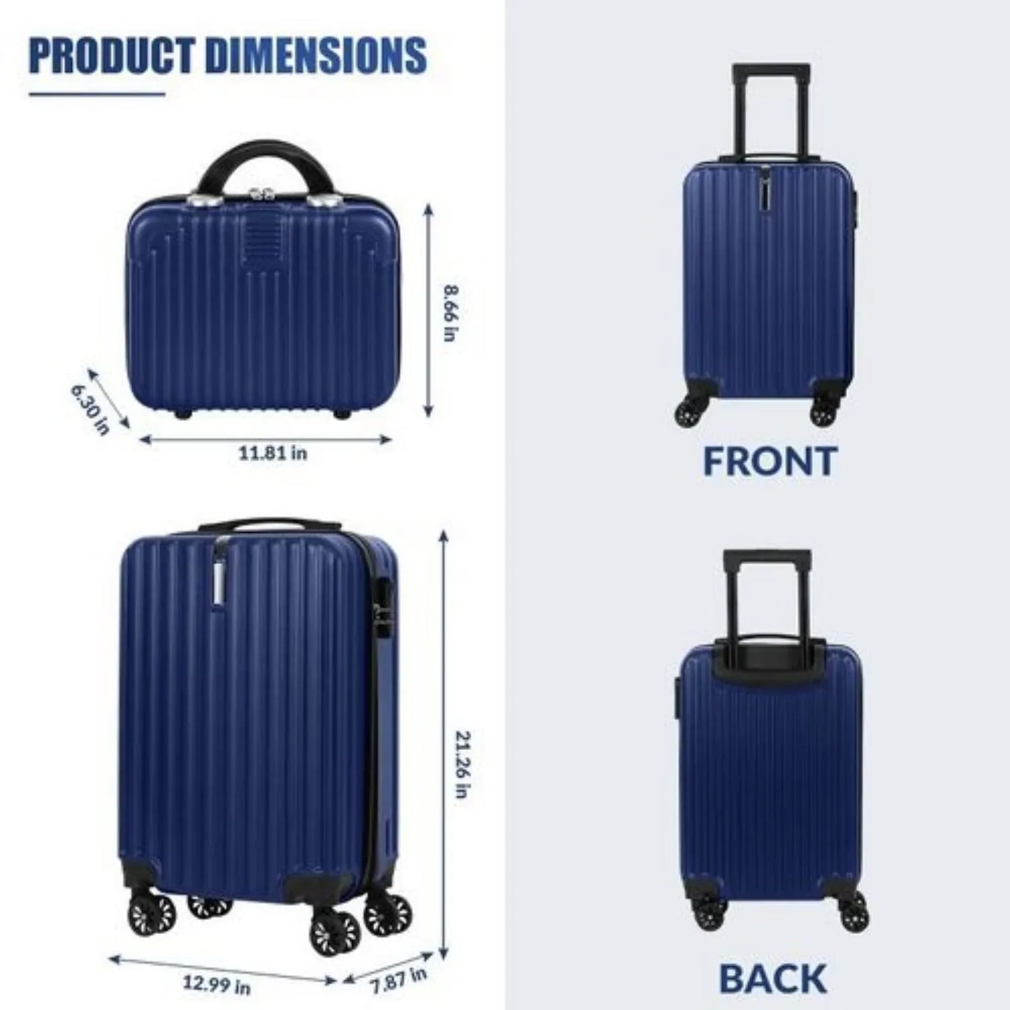 2-Piece Hardshell Luggage Set 20” + 14” – Lightweight Expandable Spinner Suitcases with 360° Wheels & TSA Lock