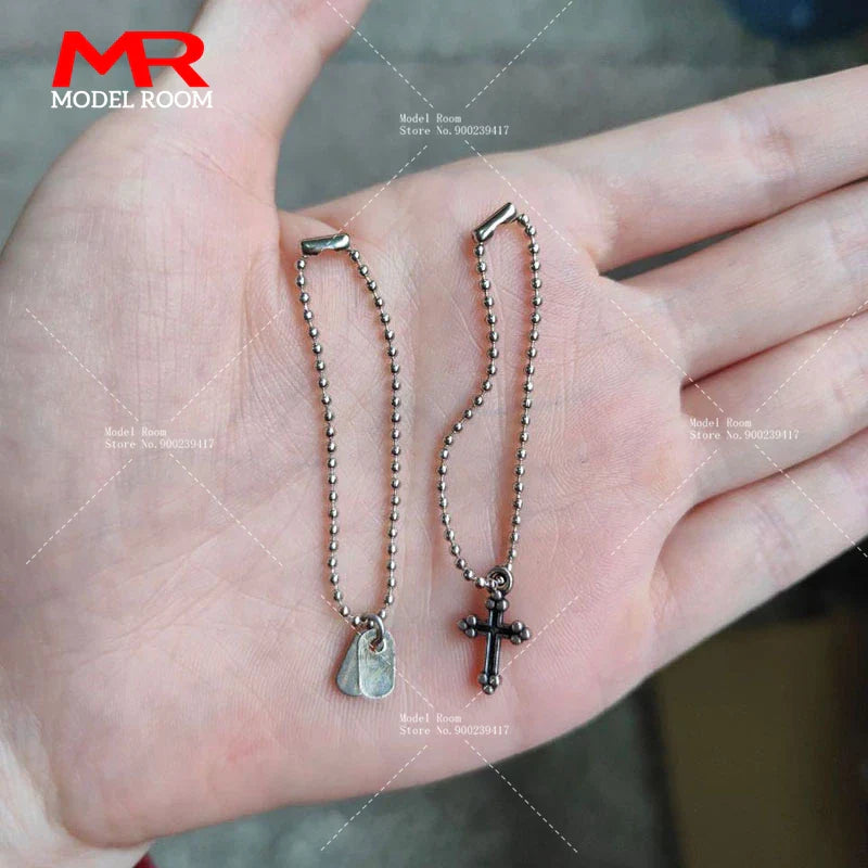 1/6 Scale Cross & Dog Tag Necklace – Soldier Clothes Accessory for 12-Inch Action Figures