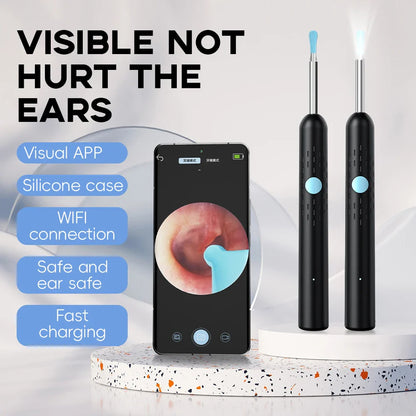 Smart Visual Ear Cleaner Set with 1080P Camera – WiFi Ear Wax Removal Tool with HD LED Lights & Earpick Endoscope
