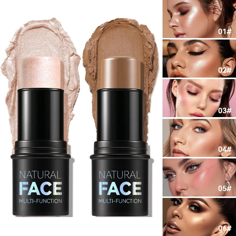 Face Pearl Stone Highlighter Stick – Long-Lasting Contour & Brightening Cheek Illuminator Makeup
