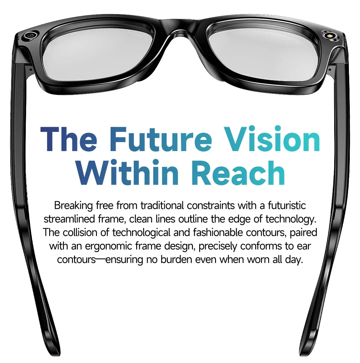 2025 Smart Glasses — Bluetooth Camera, Video Recording, AI Photo Recognition, 100+ Language Translation, Music Player for Men and Women
