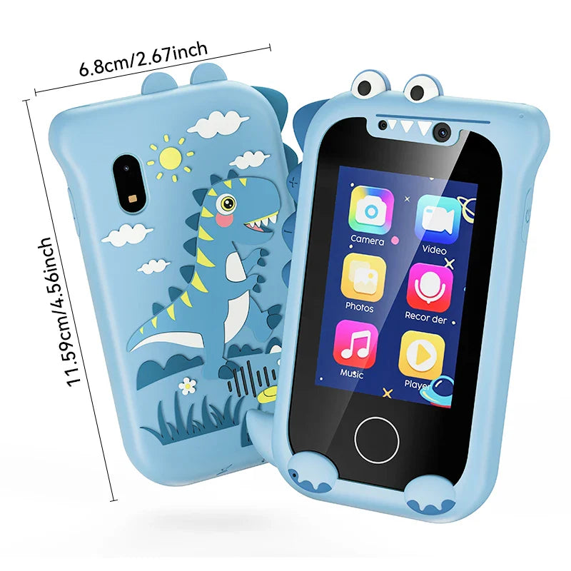 Kids Smart Phone Educational Toy - MP3 Player with Dual Camera, Touchscreen & 512MB Card for Learning & Fun