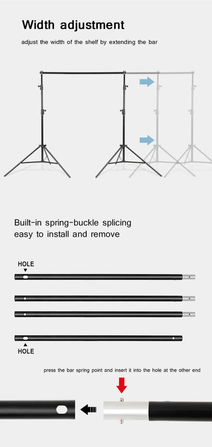 Photography Studio Backdrop Stand — Photo & Video Background Support System Kit
