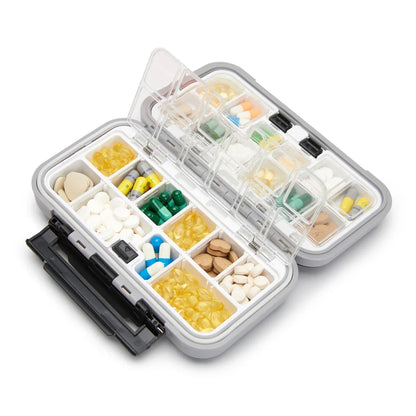 Travel Pill Case & Medicine Storage Organizer – Independent Lattice Tablet Dispenser & Tackle Box Container