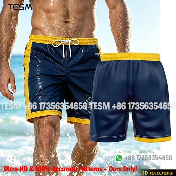 Men’s Lion Print Beach Shorts - Casual Summer Vacation & Sports Running Shorts