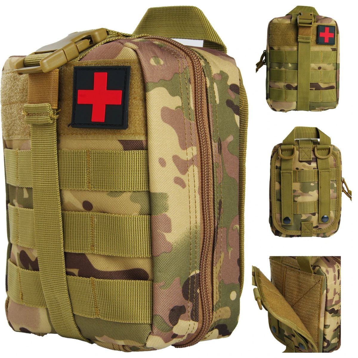 Military IFAK Trauma Survival Kit: First Aid Medical Pouch - Emergency Gear with Molle for Car, Travel, Hiking
