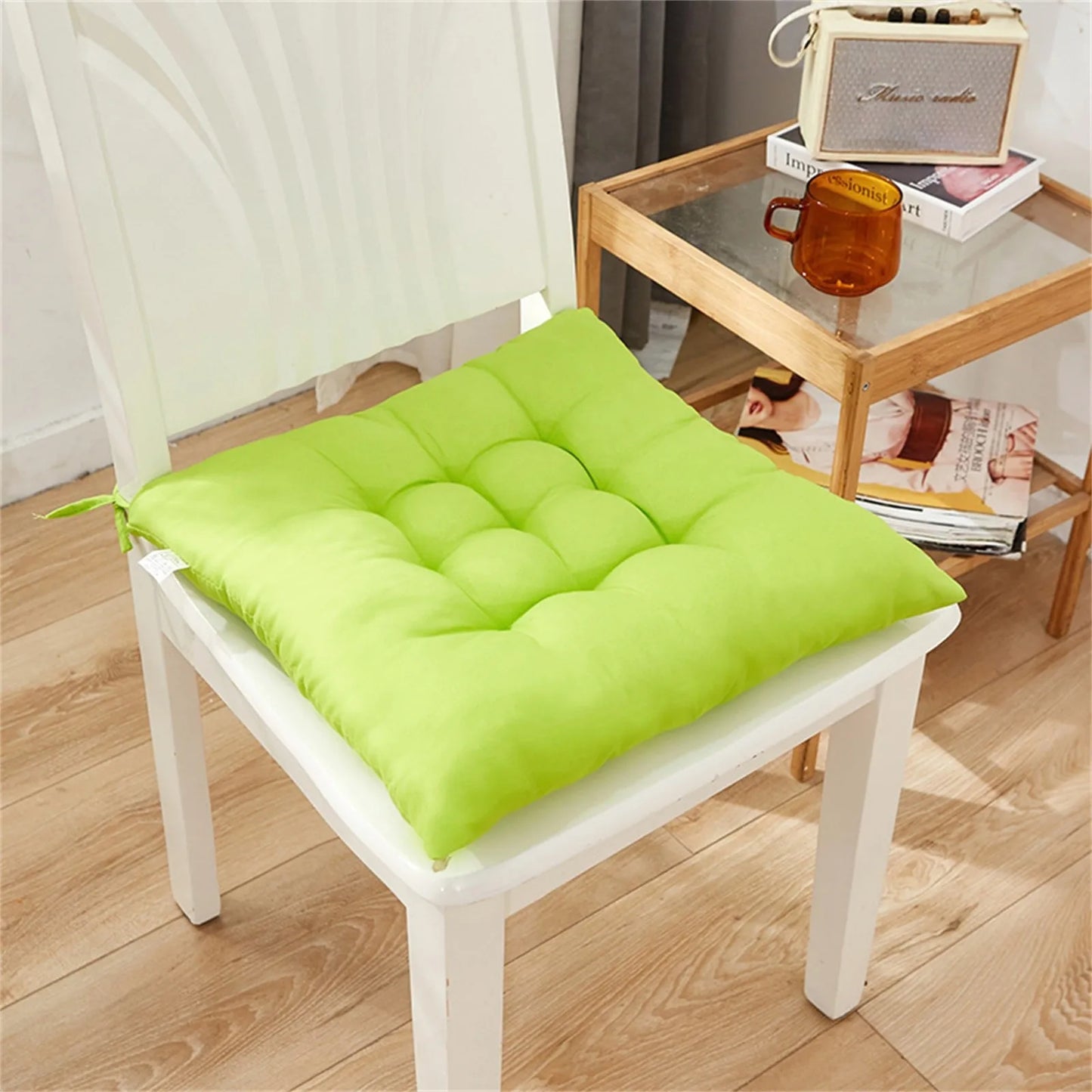 Solid Square Chair Cushion – Soft Cotton Upholstery for Office, Home, Car, and Garden Sun Lounge Seat