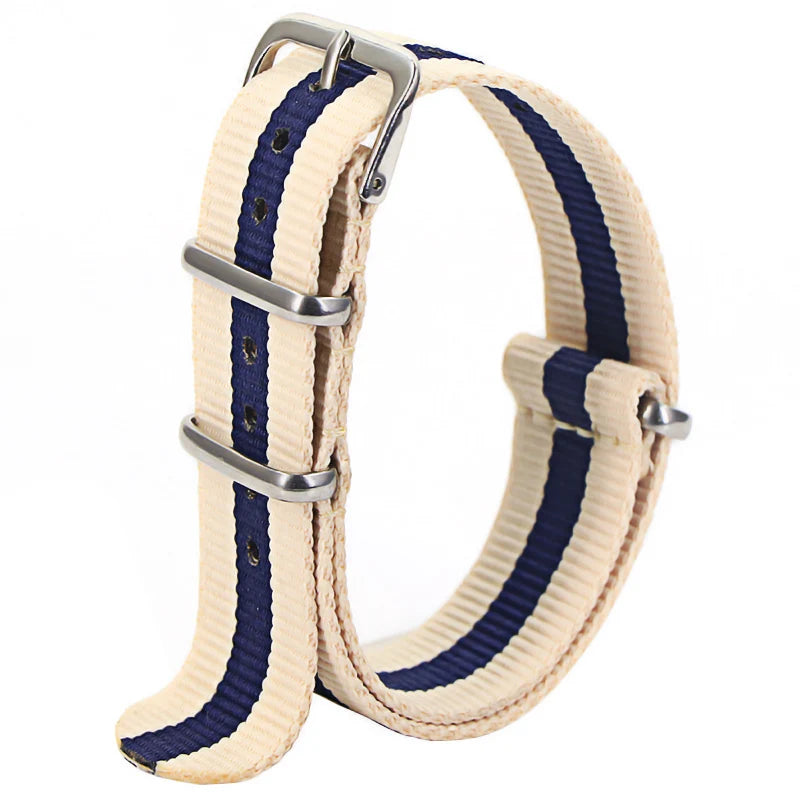Nylon Watch Strap 16mm 18mm 20mm 22mm — Waterproof Army Sport Watch Band Replacement Belt