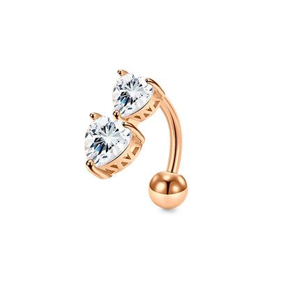 Trendy Women’s Belly Button Ring – Stainless Steel Dangle Navel Piercing with Crystal Flower Punk Jewelry