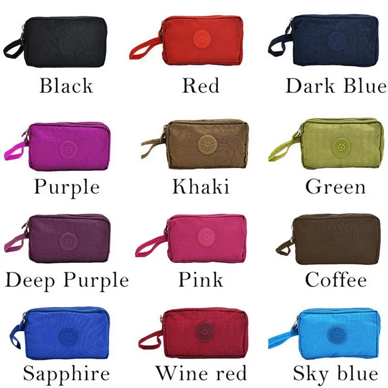 Large-Capacity Three-Zipper Wallet & Handbag – Retro Mobile Phone Bag & Portable Fashion Storage for Women & Students
