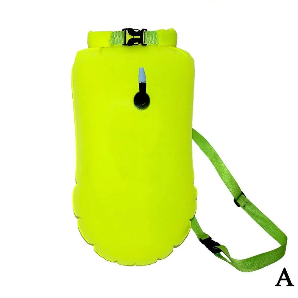 Inflatable Swimming Buoy Tow Float – Double Air Bag with Waist Belt, Dry Bag for Water Sports & Swimming Storage
