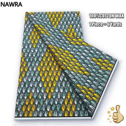 2026 African Real Wax Print Fabric - 100% Cotton Nigerian Ghana Style Pagne for Women