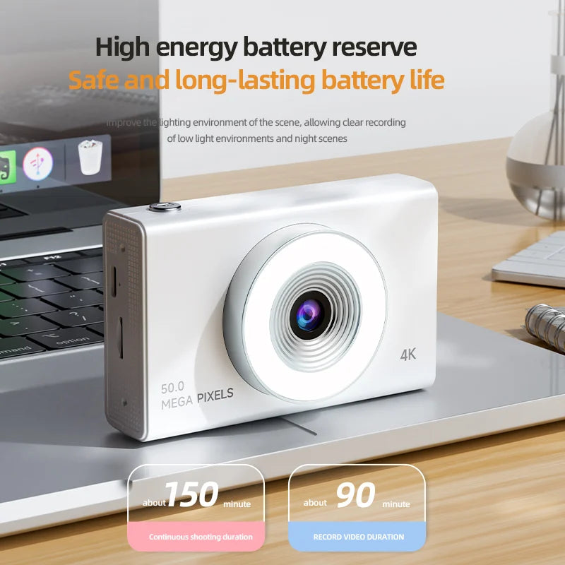 Xiaomi 4K Digital Camera – 50MP Autofocus Portable Retro Camera, CCD Travel & Student Camera
