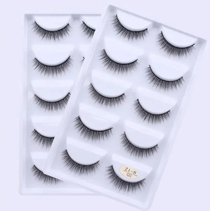 5 Pairs 3D Real Mink False Eyelashes – Soft Natural Look Eyelash Extensions for Makeup & Daily Wear