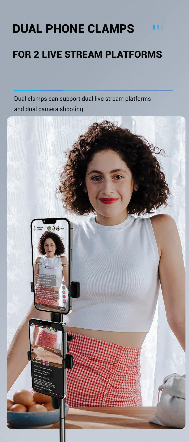 3-Axis Anti-Shake Selfie Stick with Bluetooth Remote – Retractable 1.7m Mobile Phone Holder with Flash & Live Stand