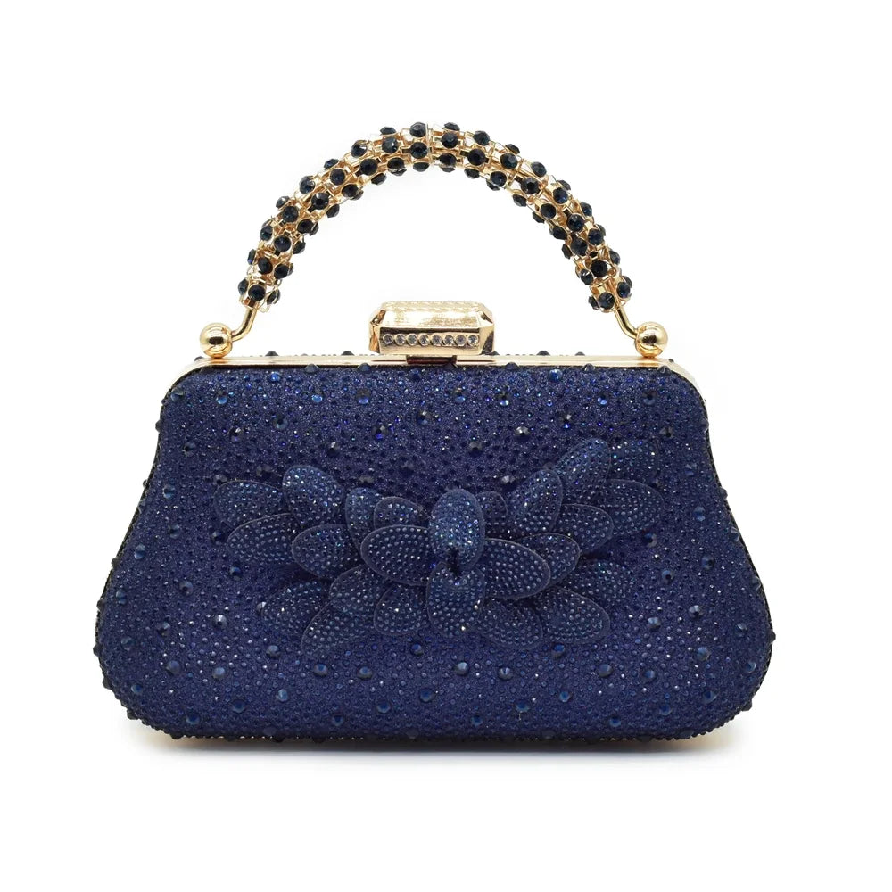 Women's Luxury Diamond Shoe & Bag Set - Italian Style High Heels & Matching Pumps