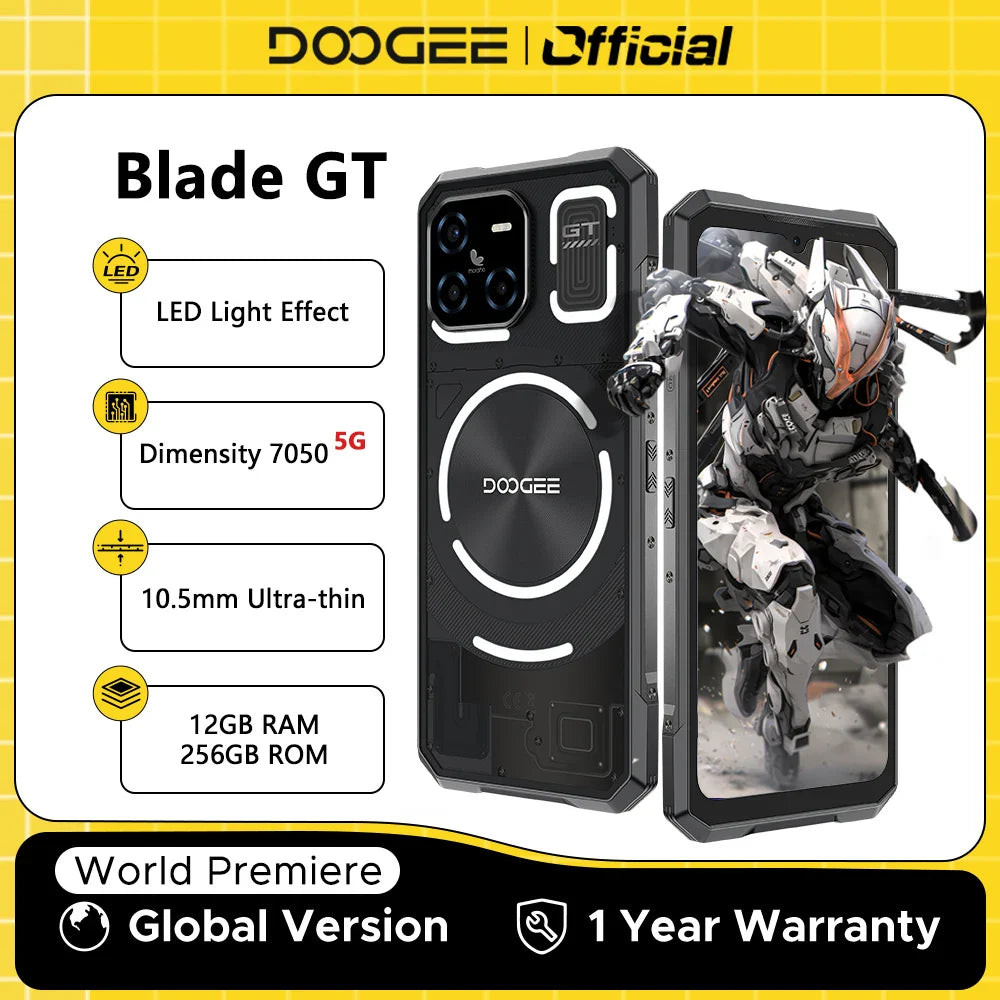 DOOGEE Blade GT Rugged Phone | 6.72'' FHD+, 120Hz LED Light, 12GB RAM, 256GB ROM, 5500mAh Battery, Android 14   2/2