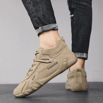 2024 Men’s Spring Ankle Boots – Casual Lace-Up Khaki Sneakers, Non-Slip Work Shoes & Loafers